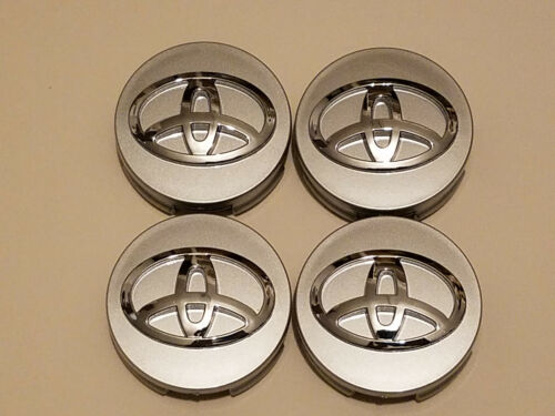 4x TOYOTA WHEEL RIMS CENTER HUB CAP CAPS SILVER BASE CHROME LOGO 62MM CAMRY +MOR - Picture 8 of 10