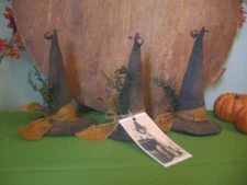 PATTERN~PRIMITIVE WITCH BLACK HAT BOWL FILLER, SITTER, WREATH DECOR