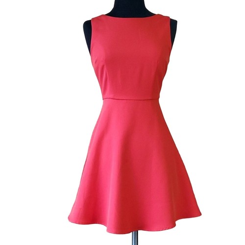 ๐๏ธ FOREVER 21 Tomato Red Sleeveless Fit & Flare Dress SIZE: S - Picture 2 of 11