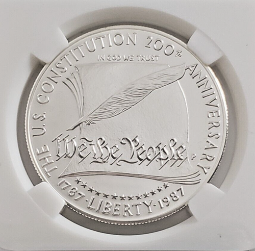 1987-P Constitution Bicentennial - Silver Dollar with Madison Stamp - W9 - Picture 4 of 10