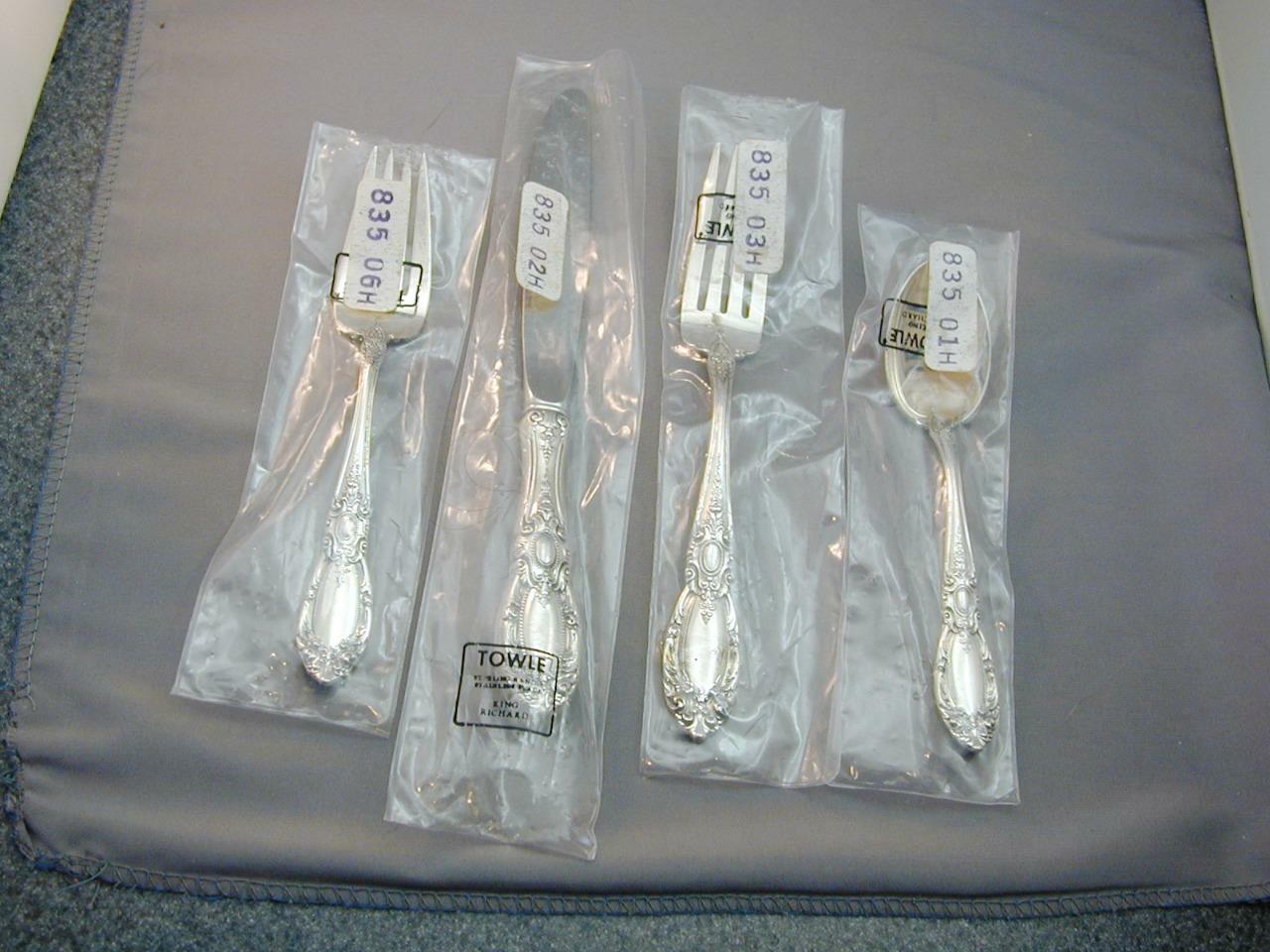 Towle 1932 King Richard Sterling 4 Piece Place Setting New In Packages