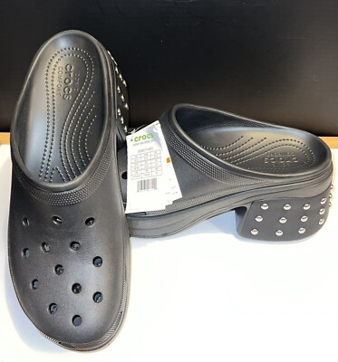 Crocs Siren Studded Clog Shoe - Retro  Punk Rock -  Women's 15 / Men's 13 -Black