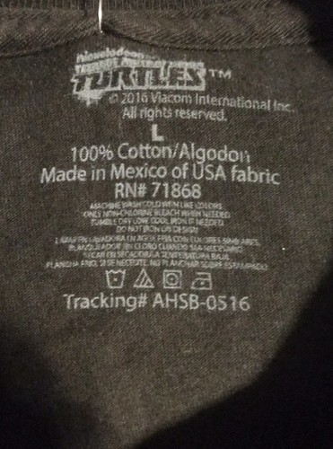 Camiseta Oficial de las Tortugas Ninja Teenage Mutant TMNT 100% Algodón, Grande Nueva con Etiqueta - Imagen 2 de 2