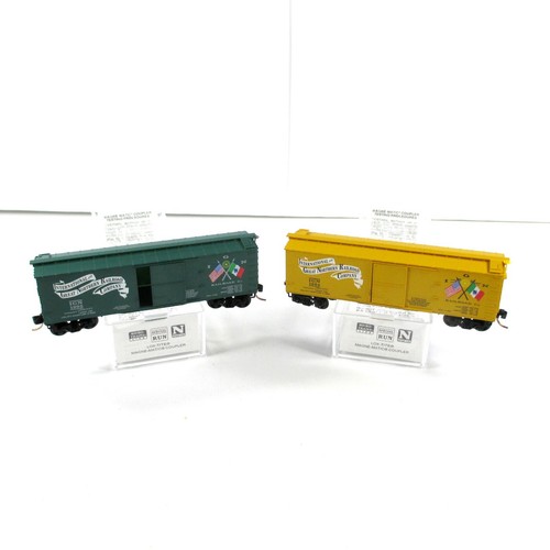 N Scale **INTERNATIONAL & GREAT NORTHERN** Box Car 2-Pack -Micro Trains Spec Run - Picture 3 of 6