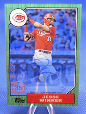2022 TOPPS CLEARLY AUTHENTIC #87TBA-JW JESSE WINKER AUTO SIGNED REDS GREEN /99