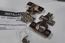 New Pair of HD Supply Solutions 1/2" Overlay CABINET HINGES.
