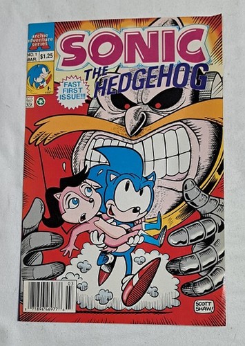 SONIC the Hedgehog #1 NEWSSTAND March 1993 Archie Adventure Series VG SALE