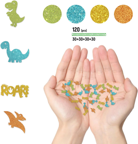 Glitter Dinosaur Confetti, Dinosaur Theme Birthday/Baby Shower/Gender Reveal Par - Picture 3 of 6