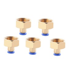 5Pcs 1/2" PT Female Thread to 6mm OD Tube Push Fit pneumatic straight Fitting
