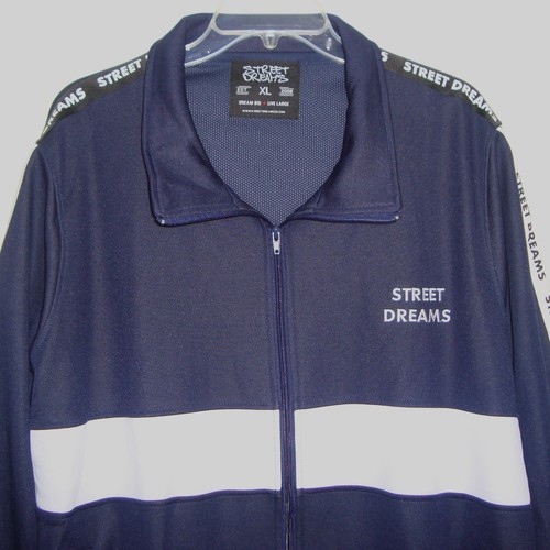 NWOT STREET DREAMS Mens Navy White Zip Up Embroidered Logo Jacket Size XL - Picture 8 of 12