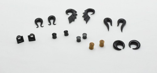 Pair of 14g 7/16" 11mm Organic Hand Carved Hanging Earring Taper Plugs Horn Wood - Picture 2 of 65