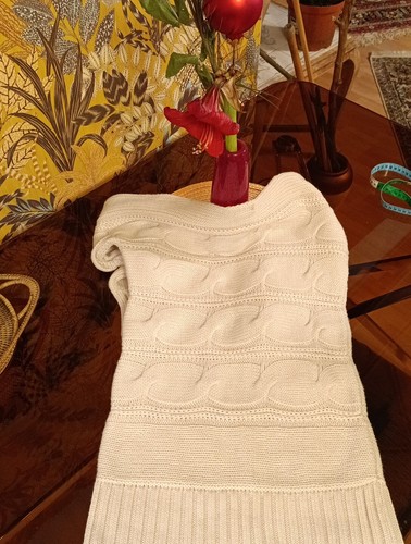 Pulli Damen Pastel Beige LINEA Tesini 38 40 M Zöpfe Grobstrick wie neu genial - Bild 13 von 20