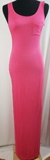 Maxi dress, long dress, bodycon dress, pink, size S, open back