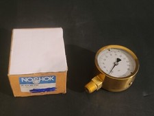 NEW IN BOX NOSHOK 25.300 60 PSI 1/4" NPT LIQUID FILLED BRASS PRESSURE GAUGE