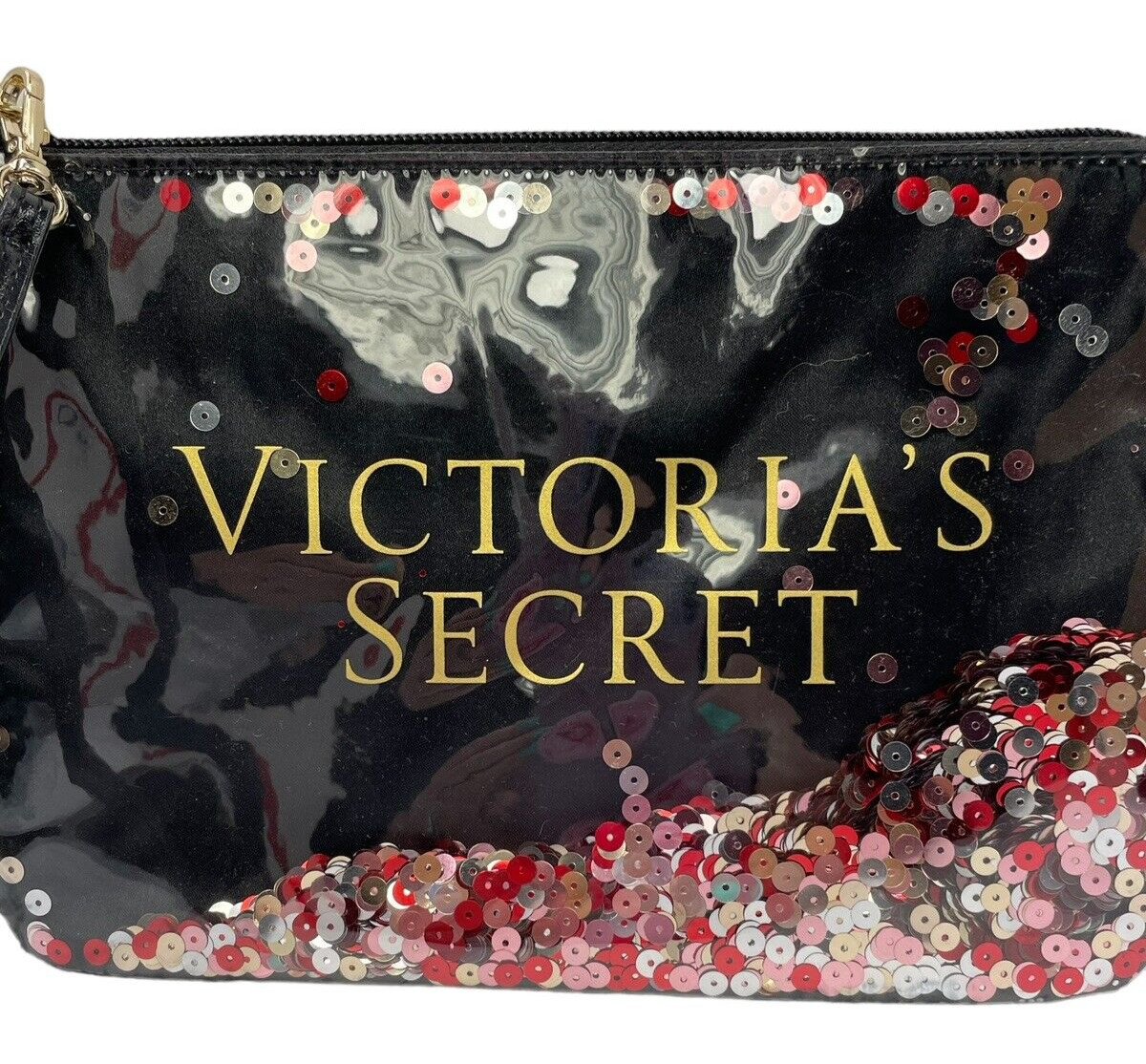 VICTORIA'S SECRET Sequins Makeup Clutch Bag Wrislet L… Gem