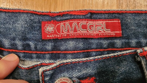 Girls Vintage Y2K 2000 Wide Leg Jeans - MACGIRL Masters of Architecture Sz 9 - Picture 10 of 17