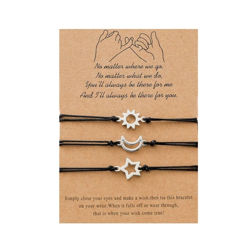 3pCS Matching Friendship Bracelet Promise Bangle Long Distance