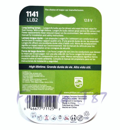 Philips LongerLife 1141 18.43W Two Bulbs Front Turn Signal Light Replacement Fit - Picture 2 of 7