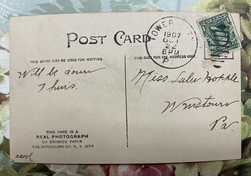 ROTOGRAPH SERIE VINTAGE POSTKARTE KÄTZCHEN UND WELPEN FOTO HARTES GLÜCK MENGE 1906 - Bild 2 von 2