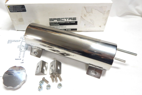 Spectre 4192 3" Diam x 10" Long Polished Stainless Radiator Over Flow Tank - Picture 3 of 5