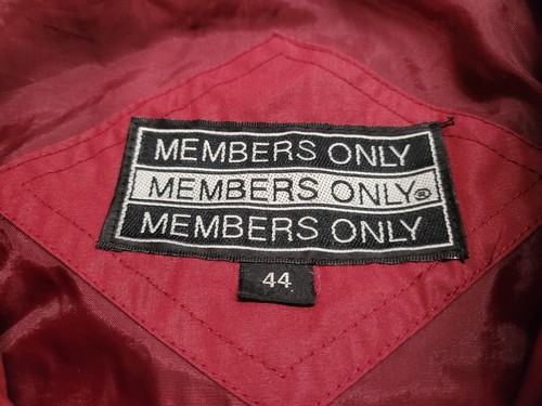 Members Only Jacket Mens 44 Red Full Zip Driver Cafe Racer Streetwear Preppy - Picture 6 of 16