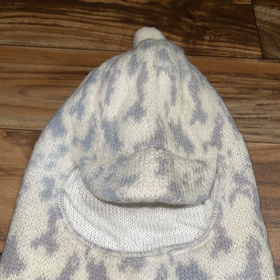 Vintage 100% Wool Cabela's Hunting Face Mask Hat White Winter Camo MADE IN USA - Image 4 of 4