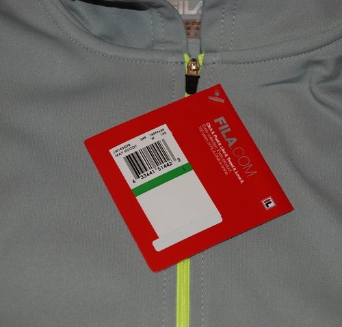NWT $65 Women's FILA Gray & Safety Yellow LS Zip Front May Hoodie - Picture 5 of 5