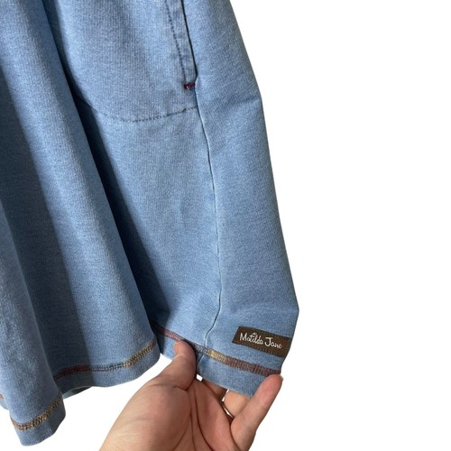 Matilda Jane Heart to Heart Head of the Class Blue Knit Dress Ruffle Sleeve XS - Picture 6 of 9