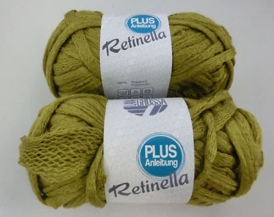 (59,50 €/kg): 200 g LG RETINELLA, Rüschengarn in frischem Grün, Fb151 #3247 - Bild 1 von 3