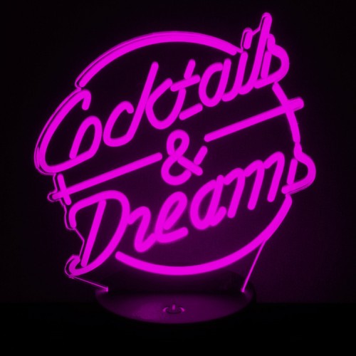 Cocktails & Dreams LED Neon Bar Sign Night Light.  Mancave Cruise Movie Eighties - Picture 7 of 10