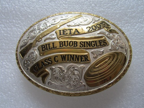 BEAUTIFUL ORIGINAL TILDEN CUSTOM TRAP SHOOTING TROPHY BELT BUCKLE MADE IN USA - Picture 2 of 6