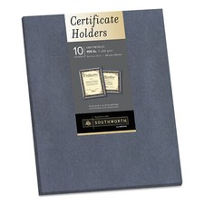 Southworth Certificate Holder, Gray, 105lb Linen Stock, 12 x 9 1/2, 10/Pack 