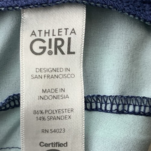 Athleta Girl Kids Size Large 12 Shorts Athletic Blue Green Printed All Play - Picture 9 of 9