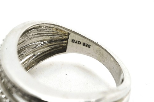 SJD Sterling Silver & Diamond 5 - Row Band Ring, Size 5 - Picture 5 of 5