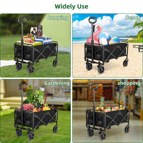 Collapsible Heavy Duty Beach Wagon Cart Folding Utility Outdoor Camping Garden - Picture 4 of 9