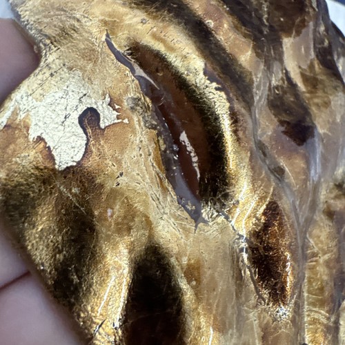 Arda Glassware Gold / Golden Clam 18 inch Bowl Handmade Turkey Iridescent - Picture 9 of 22