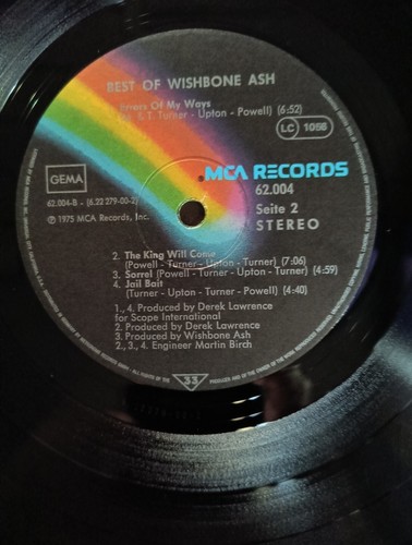 WISHBONE ASH: Best Of Wishbone Ash, Import Germany MCA Records Tested Excellent - Picture 8 of 10