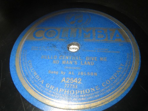 78RPM Columbia Al Jolson- Hello Central No Man's Land / Robert Lewis - Share VV- - Imagen 4 de 9
