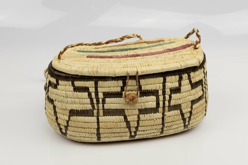 Cesta colgante vintage tejida a mano hecha por artesanos indígenas - Imagen 5 de 10