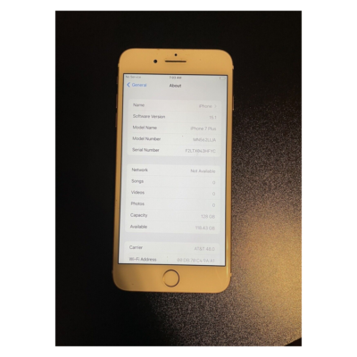 Apple iPhone 7 Plus - 128GB - Rose Gold (AT&T) A1784 (GSM