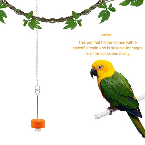 Stainless Steel Feeder Parrot Food Holder Bird Cage Bowls Fruit Fork - Bild 6 von 12