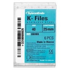 *6-Pieces* Kerr SybronEndo K-Files Hand Files Size-40 Length 25mm 06069