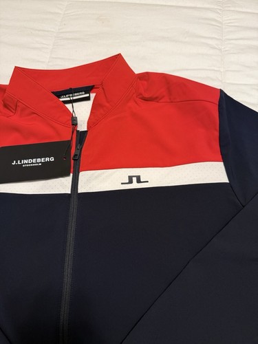 J Lindeberg KV Hybrid Jacket Men’s XL Red White Blue NWT - Picture 3 of 7