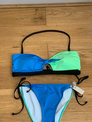 Victoria's Secret PINK bikini L NEW lightly lined bandeau colour block - Picture 2 of 10