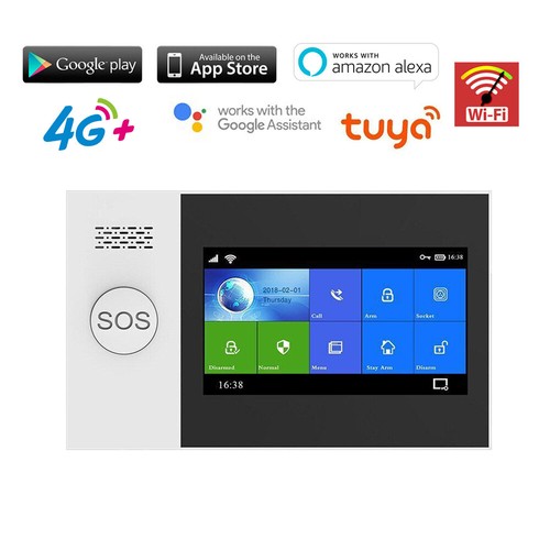 Sistema de alarma de seguridad para el hogar inalámbrico con cable S17 Tuya APP WiFi 4G GSM + Alexa + Google - Imagen 2 de 12