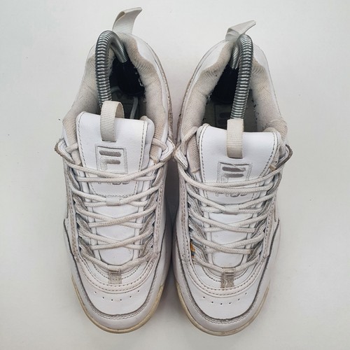 fila disruptor II trainers size uk 4 triple white sneaker high wedge shoes - Picture 2 of 12