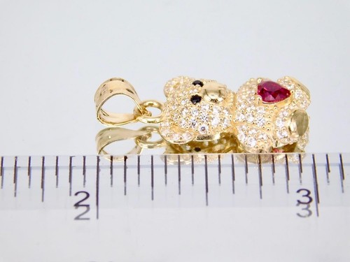 14K REAL GOLD LAB CREATED  TEDDY BEAR PENDANT - Bild 5 von 8