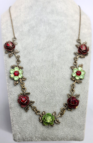 Lovely Necklace By Michal Negrin With Colourful Flowers Crystals. - Picture 2 of 11
