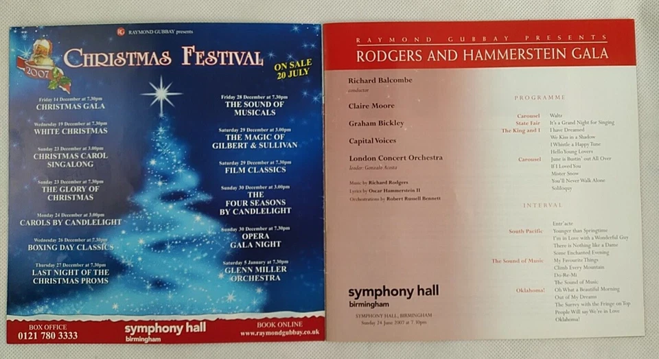 Rodgers and Hammerstein Gala Souvenir Brochure 2007 Symphony Hall Birmingham - Image 3 of 4