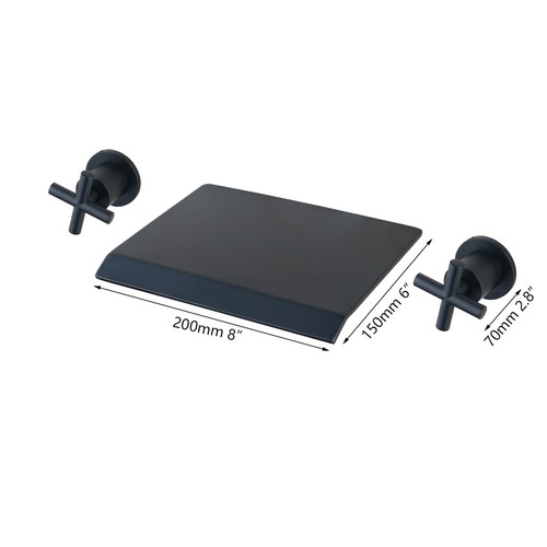 Matte Black Basin Faucet Dual Handles Wall Mount Sink Brass Mixer Tub Faucet Tap - Picture 2 of 6